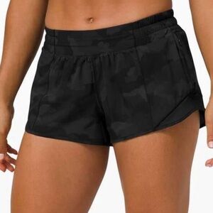 Lululemon Black Camo Hotty Hot Shorts size 6